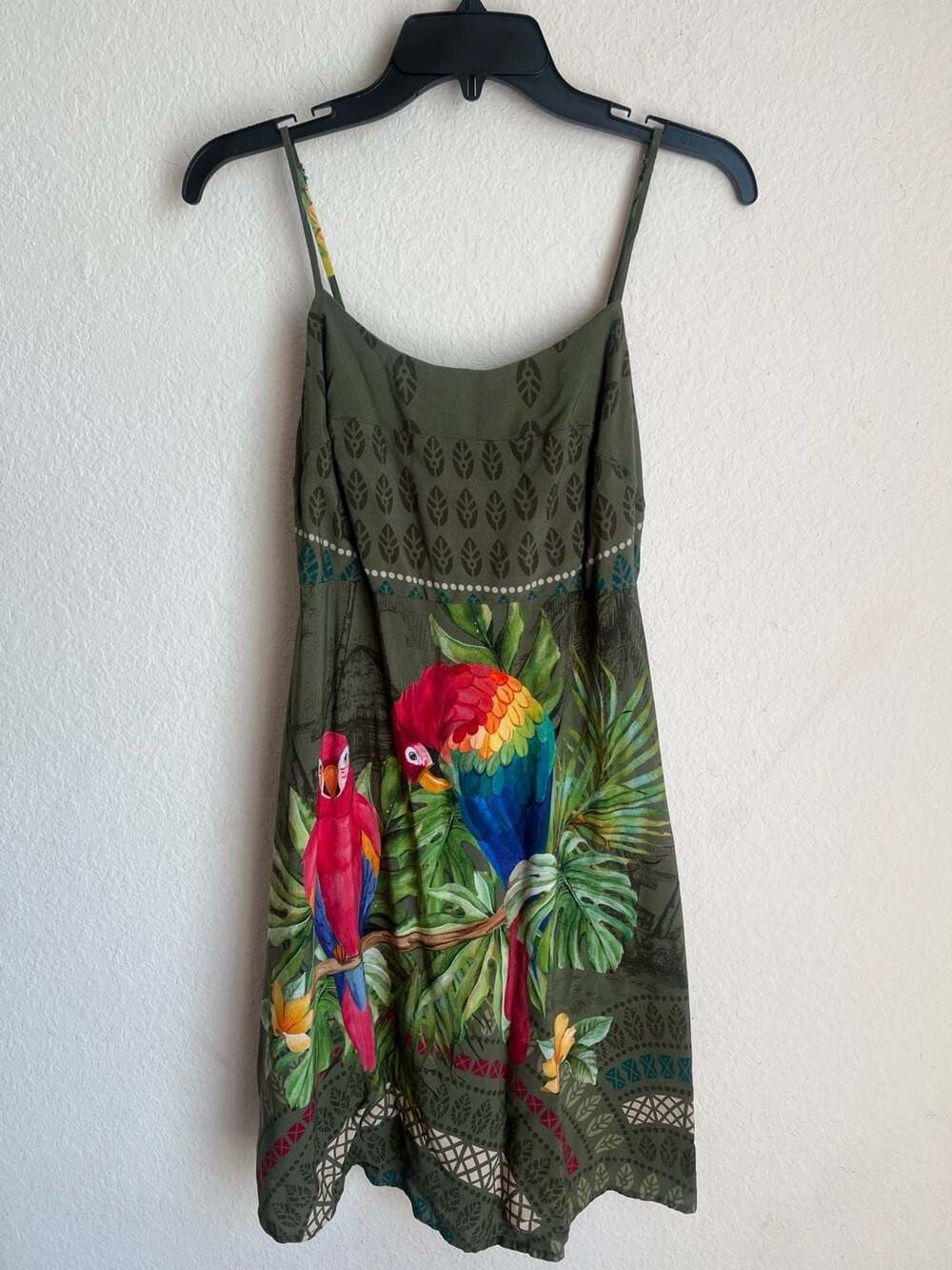 FARM Rio Tropical Parrot Print Tie Back Cami Sun Dress